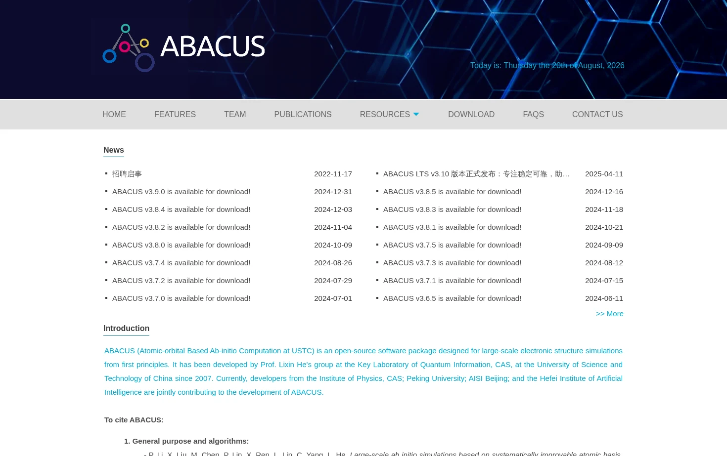 Abacus 页面快照